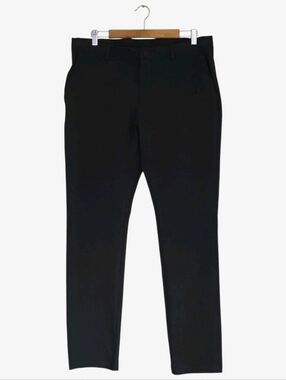 Greg Norman Mens Golf Pants 36x34 Tall Stretch Tech Flat Front Performance Black